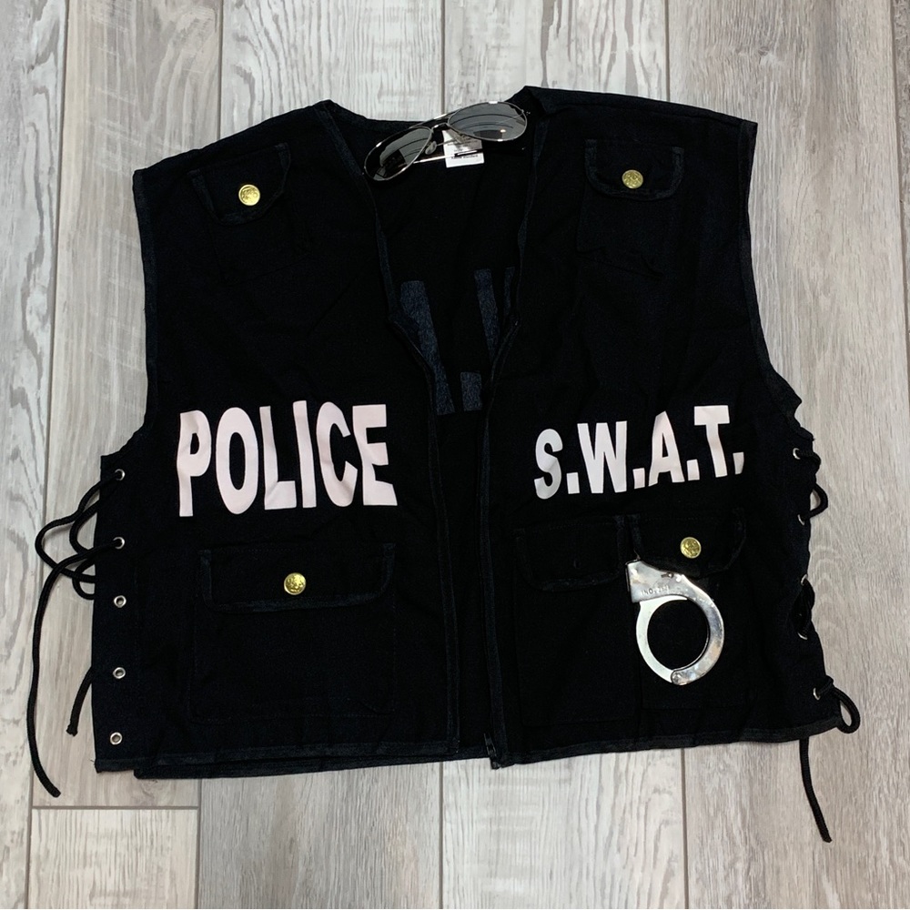 SWAT police vest Halloween Costume with sunglasses